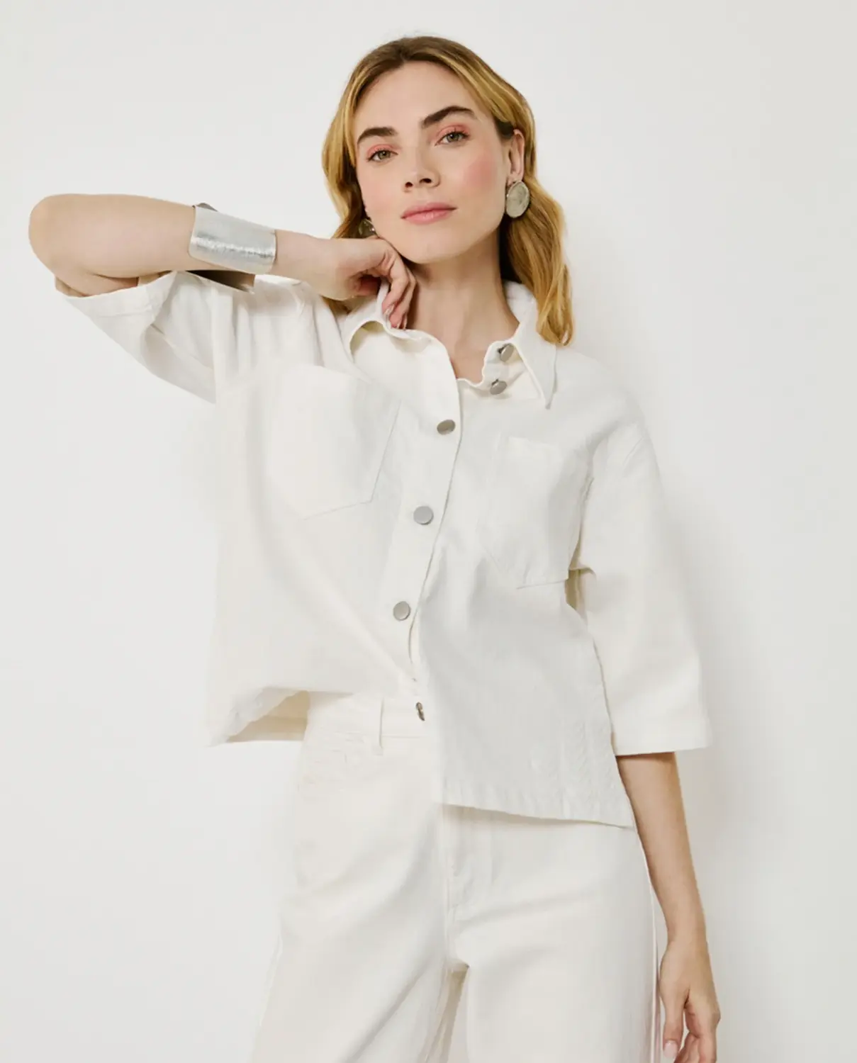 

Женская рубашка с коротким рукавом Vila, белый