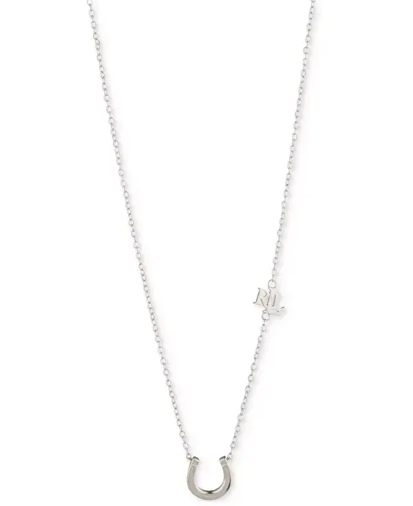

Ожерелье с подвеской в виде подковы из стерлингового серебра, 16 дюймов + удлинитель 3 дюйма Lauren Ralph Lauren, rhodium