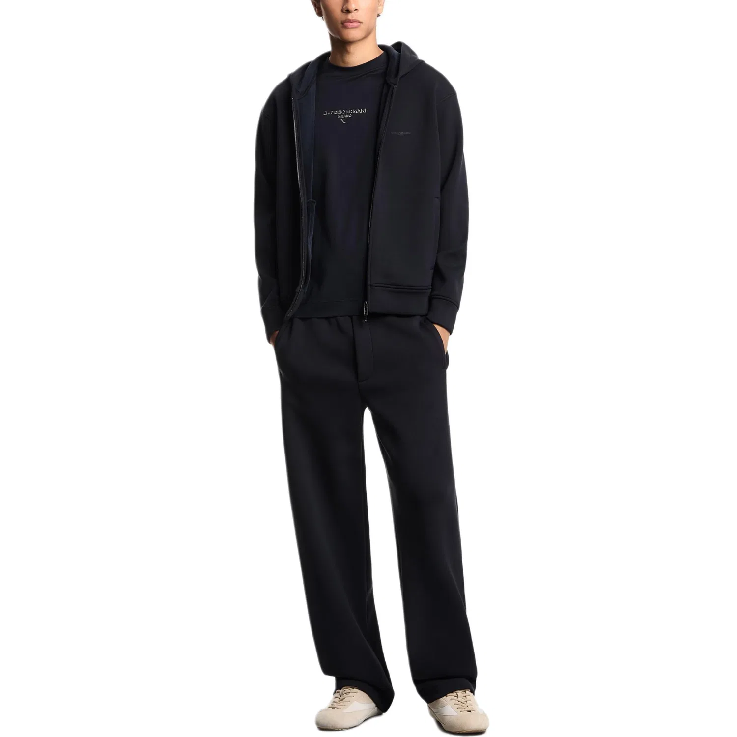 Штаны повседневные EMPORIO ARMANI Bonded Jersey Marine Blue — фото 3