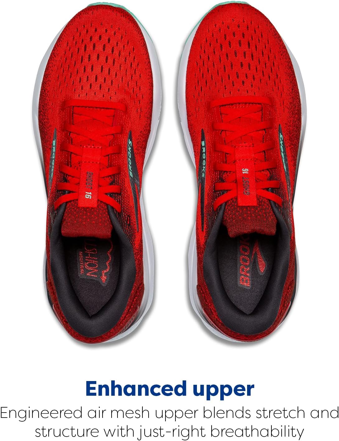 Мужские нейтральные беговые кроссовки Brooks Ghost 16, красный — фото 4