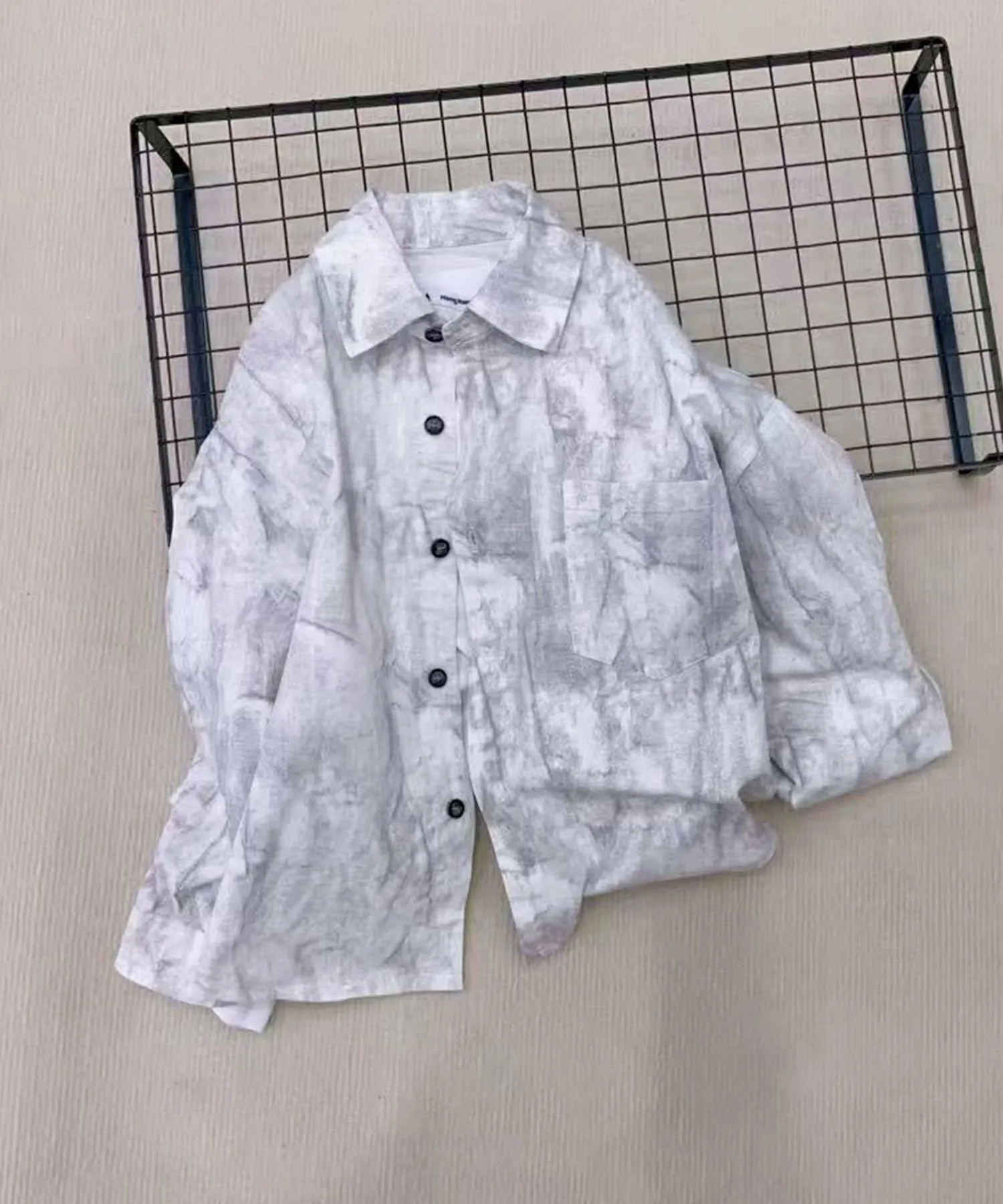 Детская футболка с рисунком в технике тай-дай [aimoha-KIDS-] Aimoha Kids, Light gray