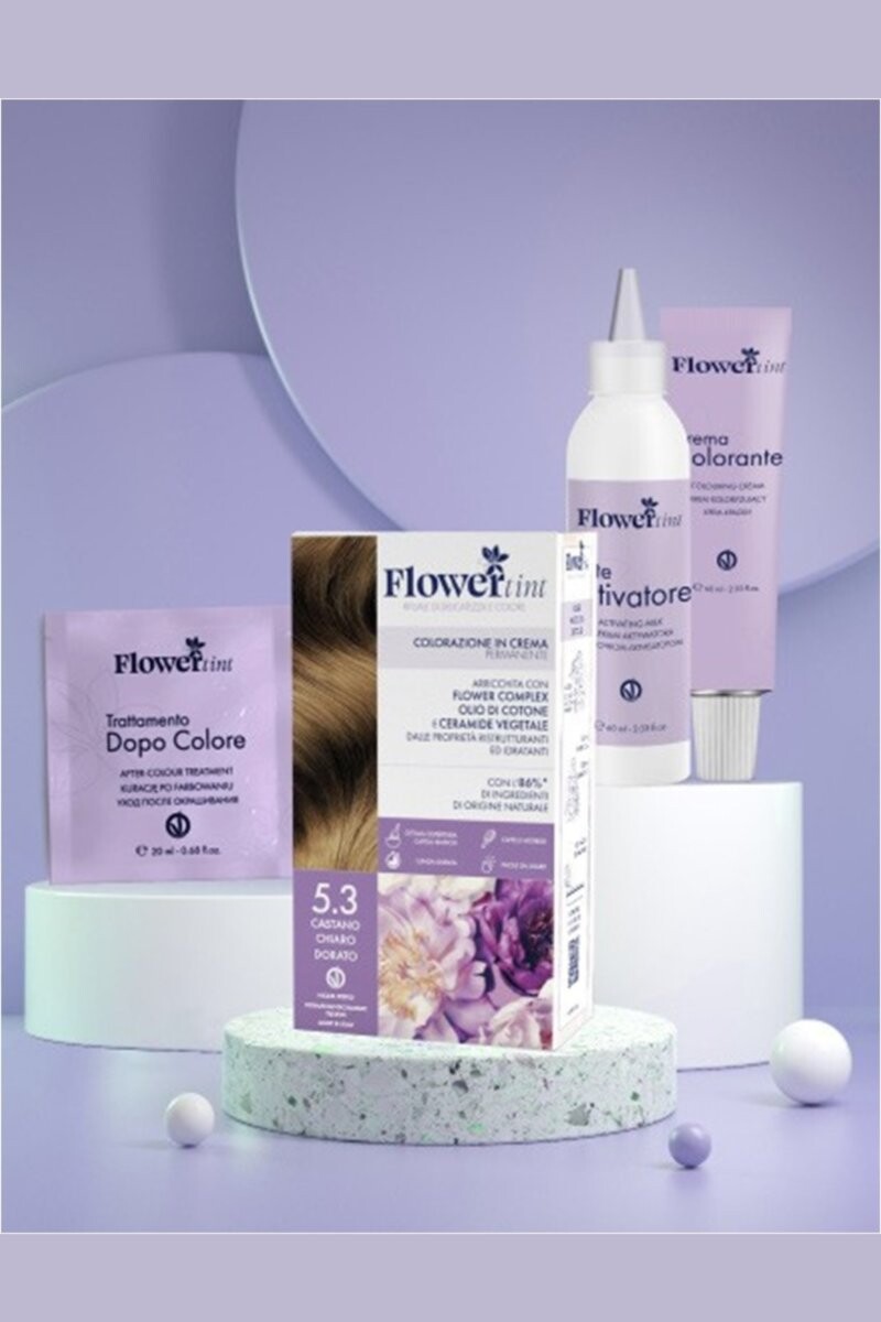 Flowertint, Стойкая краска для волос, серия Natural, 4.0 Средне-коричневый — фото 2