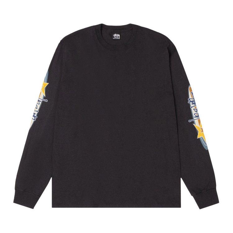 

Футболка Stussy Two Star Long-Sleeve Tee Pigment Dyed, Faded Black