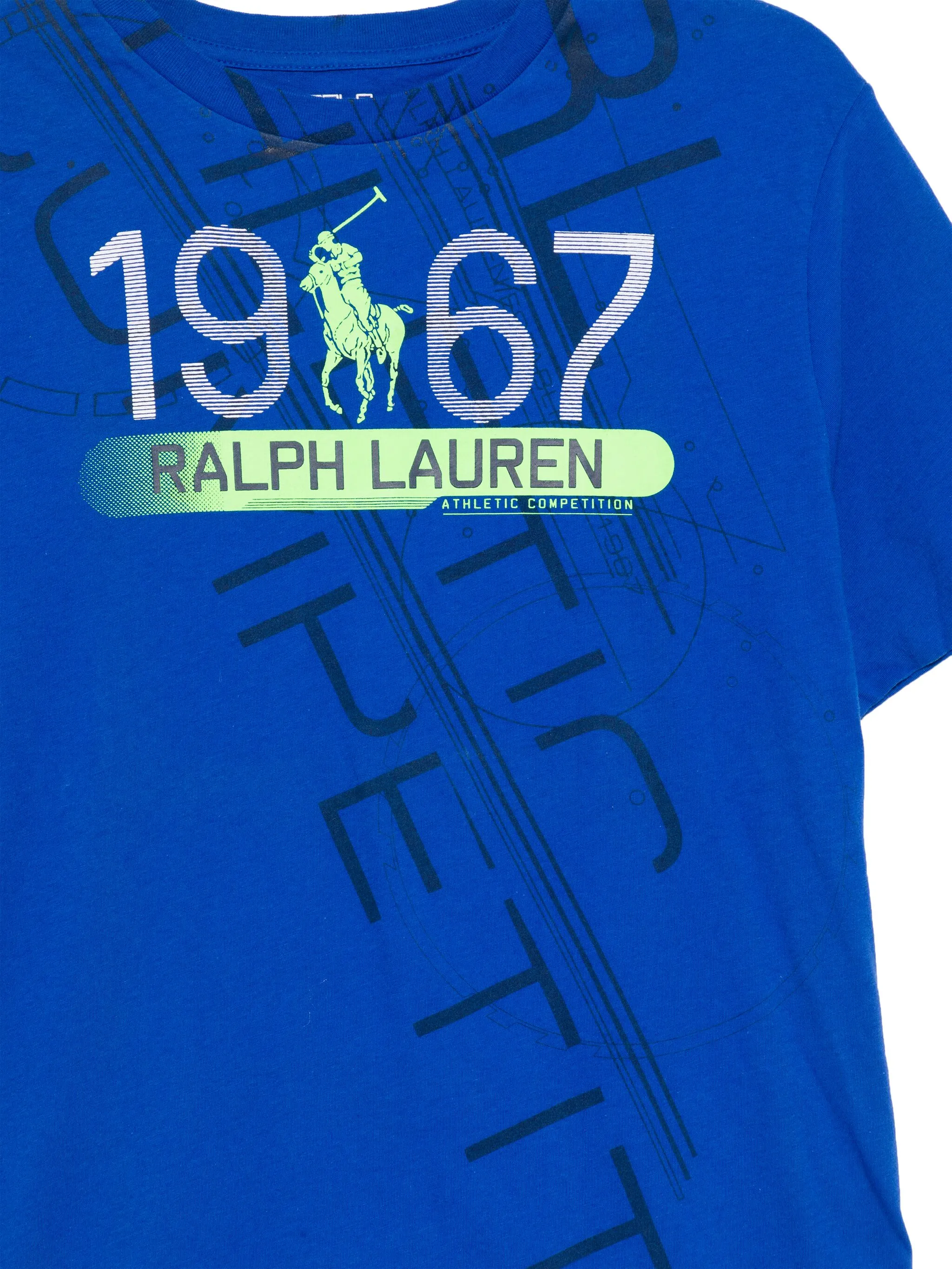 Футболка с графичным принтом Polo Ralph Lauren Kids, синий — фото 3