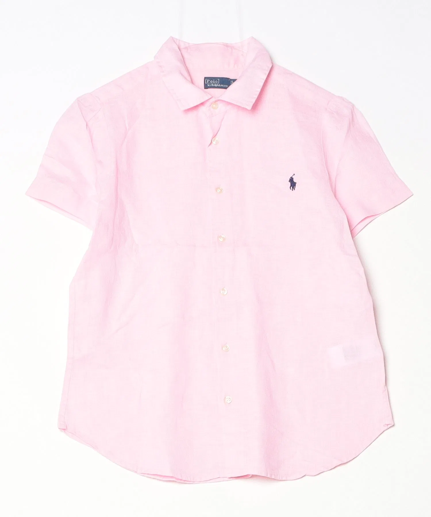 Женская льняная футболка POLO RALPH LAUREN розовая — фото 3
