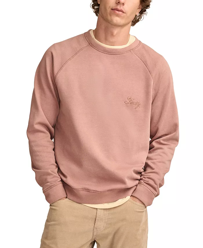 

Мужской флисовый свитшот с логотипом и регланным рукавом Lucky Brand, коричневый