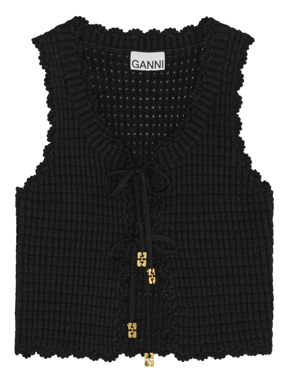 

Топ в технике кроше GANNI, черный