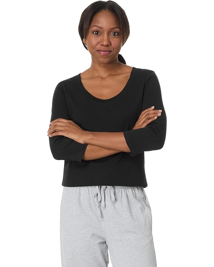 

Футболка PACT Softspun Scoop Neck 3/4 Sleeve Tee, черный