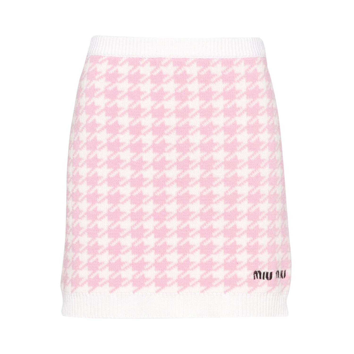 

Мини-юбка кашемирового трикотажа Miu Miu, цвет Белый/Розовый