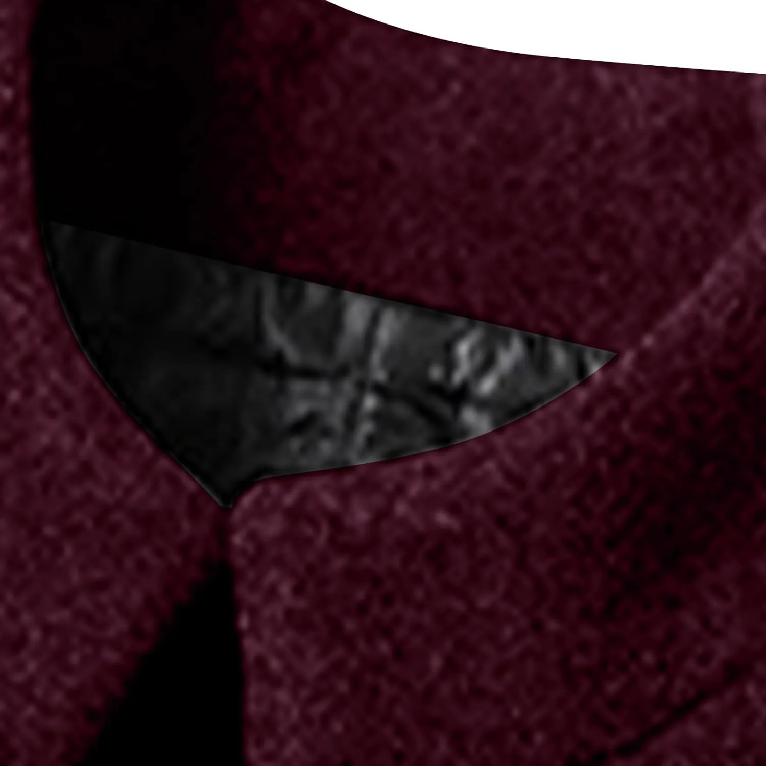Мужское пальто Mid Long Single Breasted Lapel Notched Pea Coat из шерстяной смеси для бизнес-кэжуал с карманами Generic, A01#Wine — фото 4