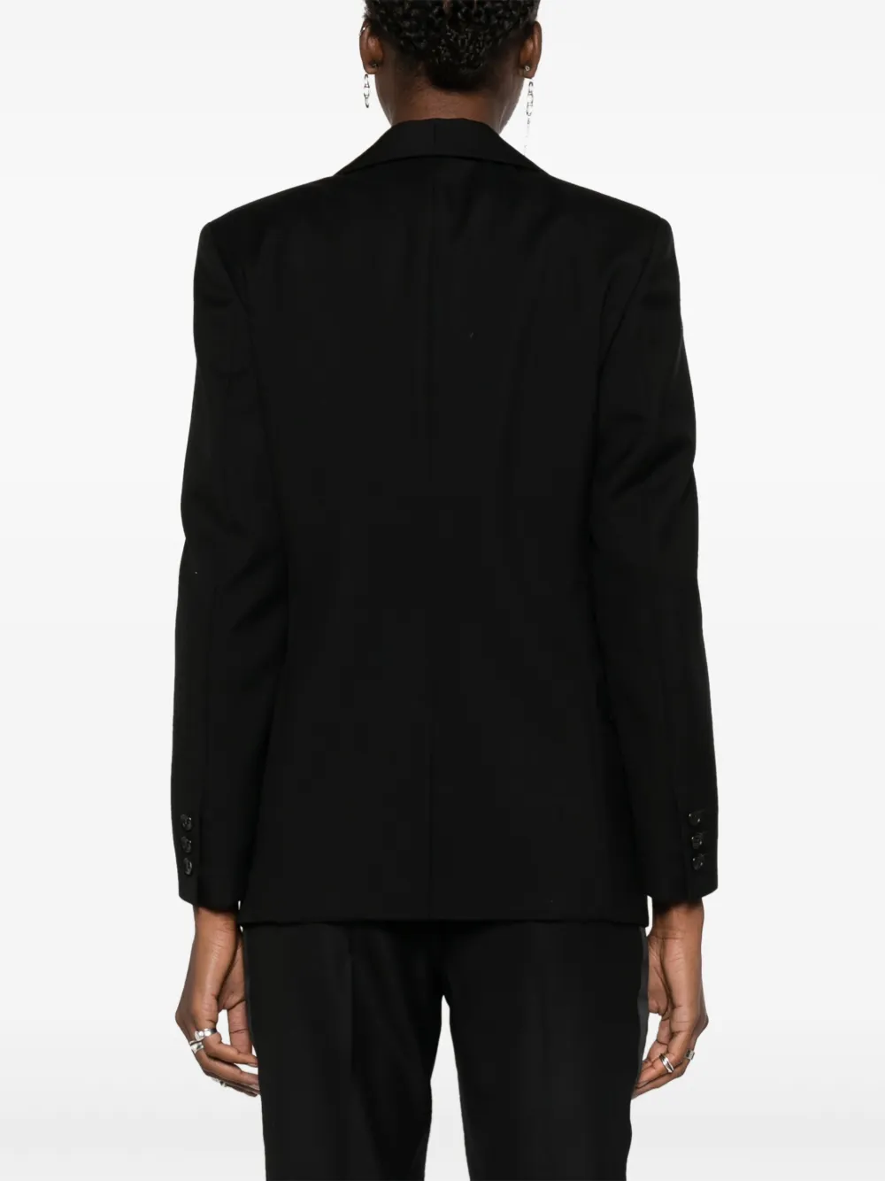 Шерстяной пиджак с лацканами-шалькой COMME DES GARCONS, черный — фото 4