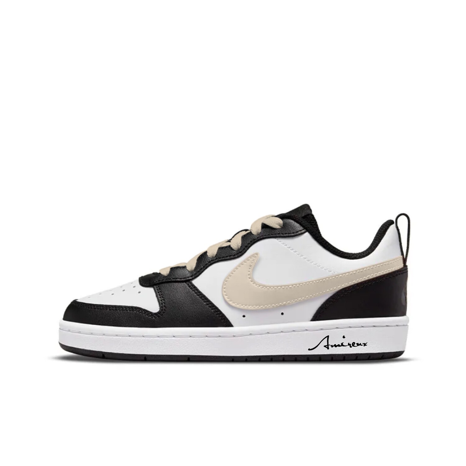 

Кроссовки Nike Court Borough Skateboarding Shoes Women's Low-top Black/white/beige, цвет Apricot