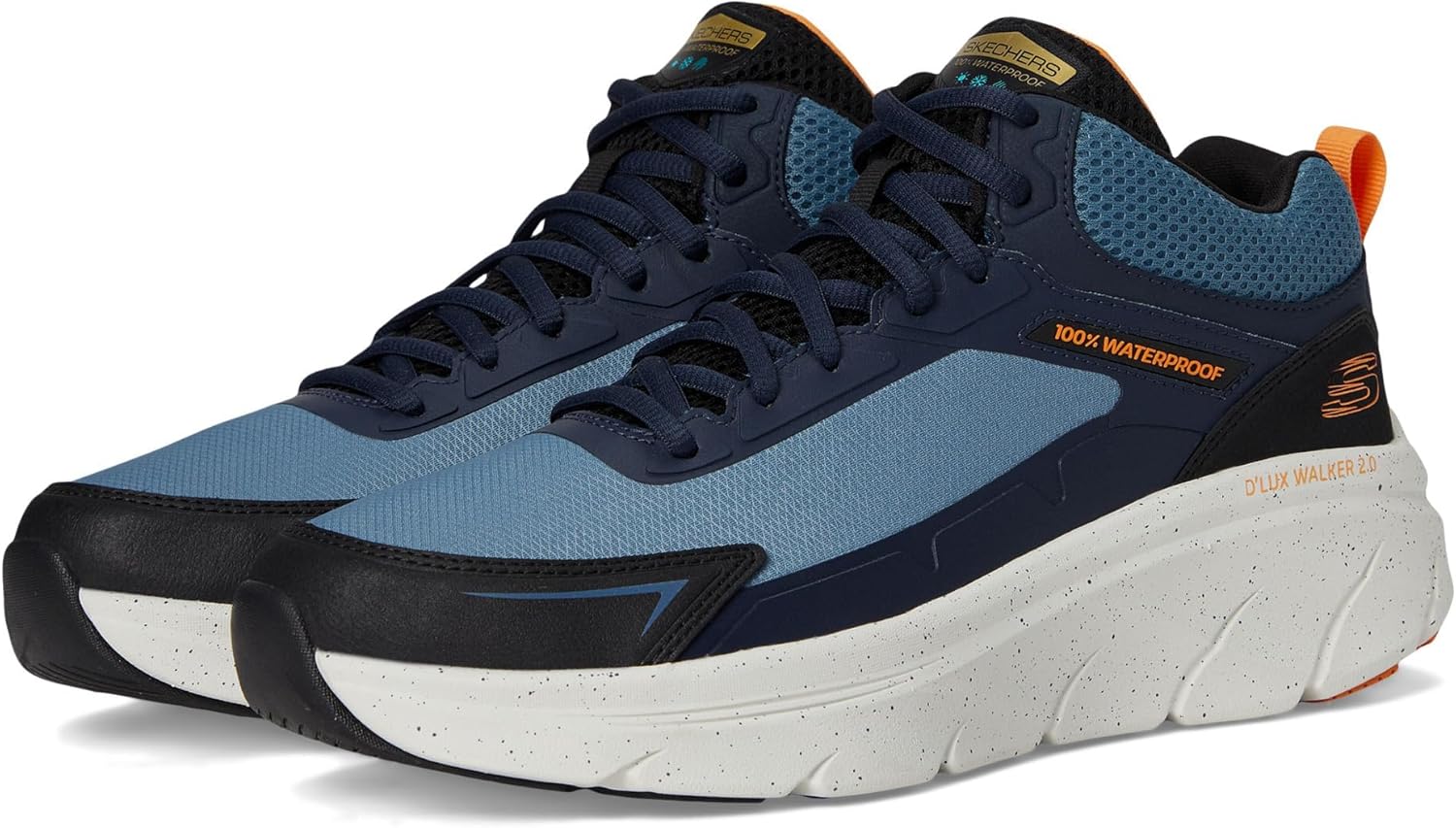 

Мужские кроссовки Skechers D'lux Walker 2.0 Grailo водонепроницаемые, синий/оранжевый