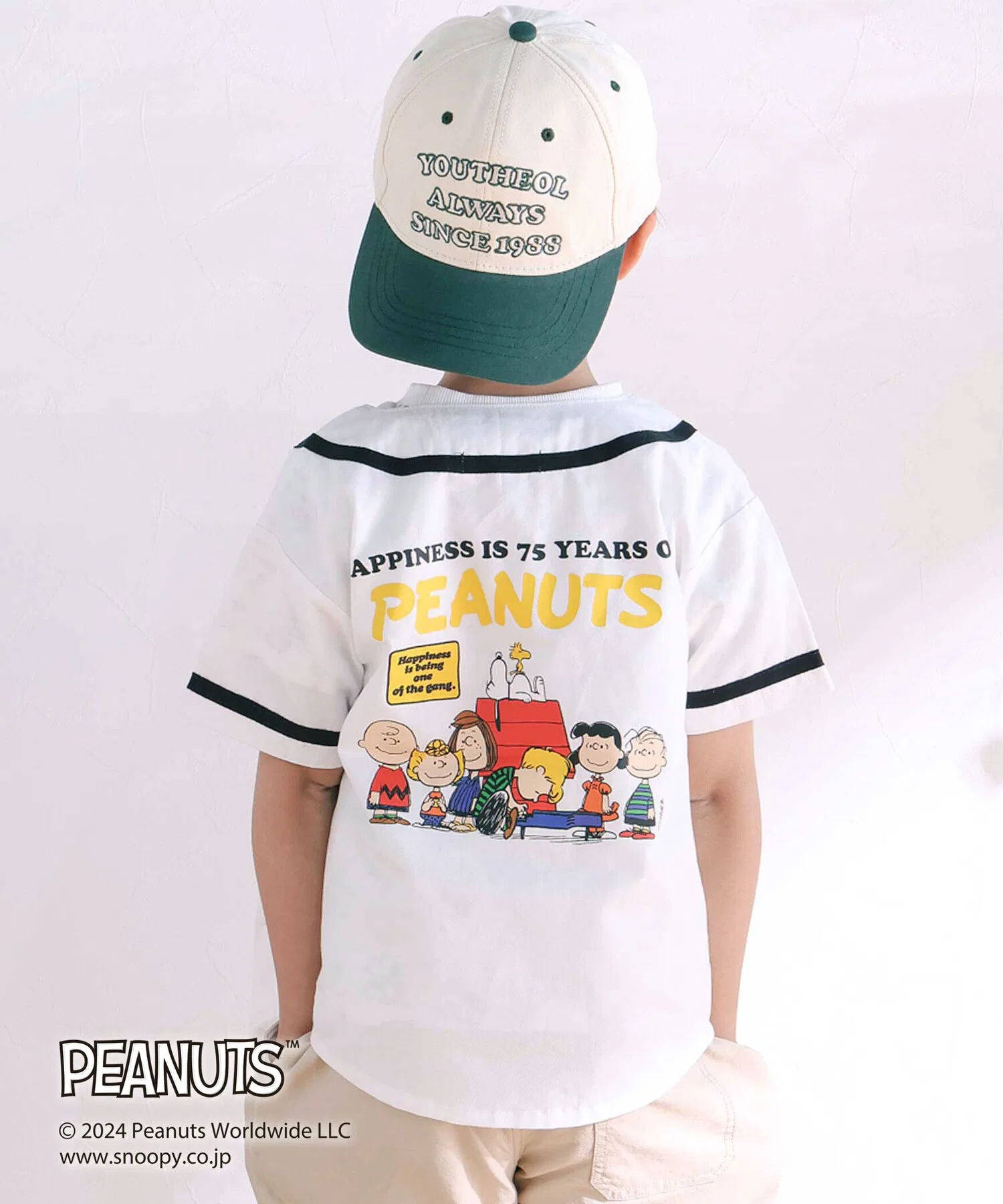 Детская футболка-поло SLAP SLIP PEANUTS 75 лет, оф-белый