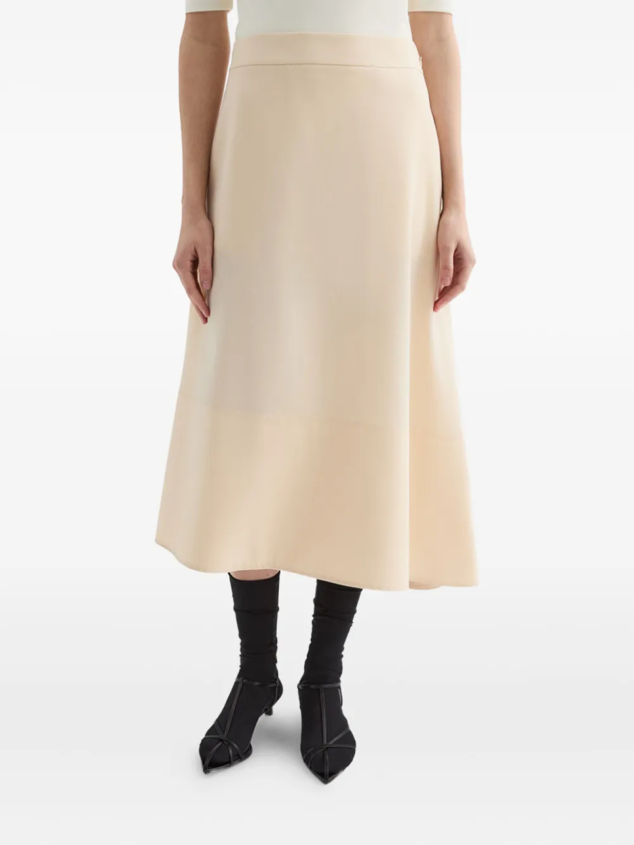 Jil Sander шерстяная юбка асимметричного кроя, нейтральный — фото 3