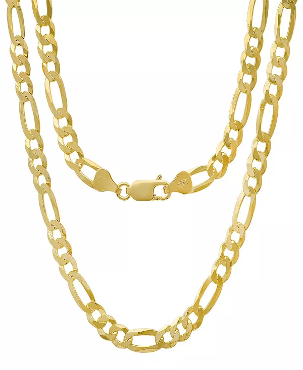 

Ожерелье унисекс Figaro superflat с покрытием из 14-каратного золота Steeltime, gold