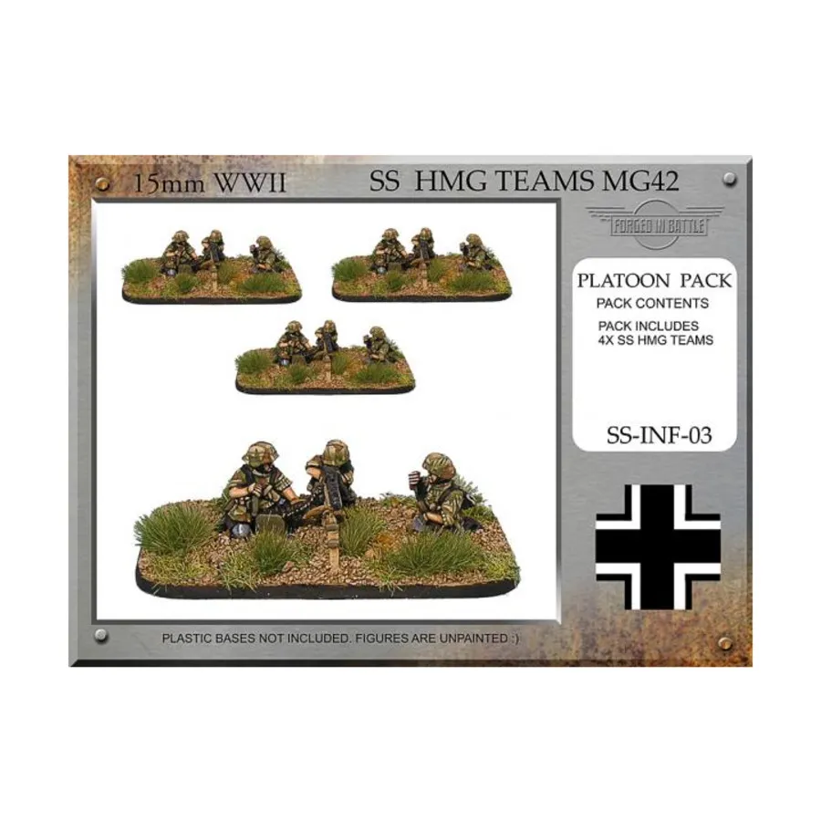 

Команды СС HMG (4), WWII Miniatures - German SS Infantry (15mm)