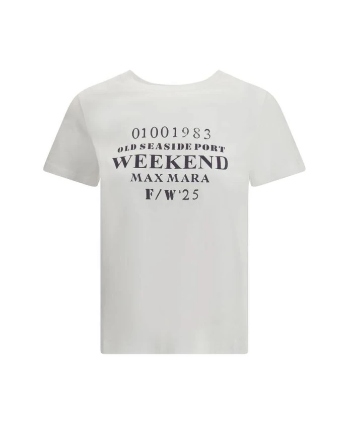 

Футболка Guglia с графическим принтом и круглым вырезом. Max Mara, белый