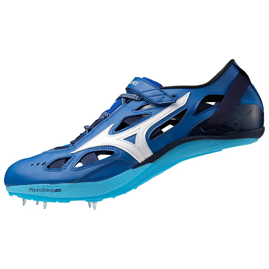 

Mizuno Противоскользящие износостойкие низкие кроссовки для бега на короткие дистанции, унисекс, сине-белый
