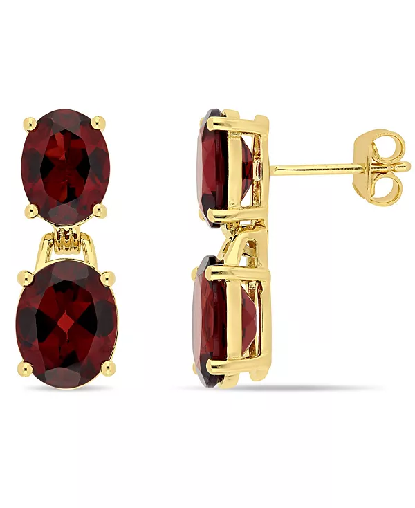 

Серьги-Подвески с гранатом (10 карат) из золота и серебра 925 пробы Macy'S, garnet