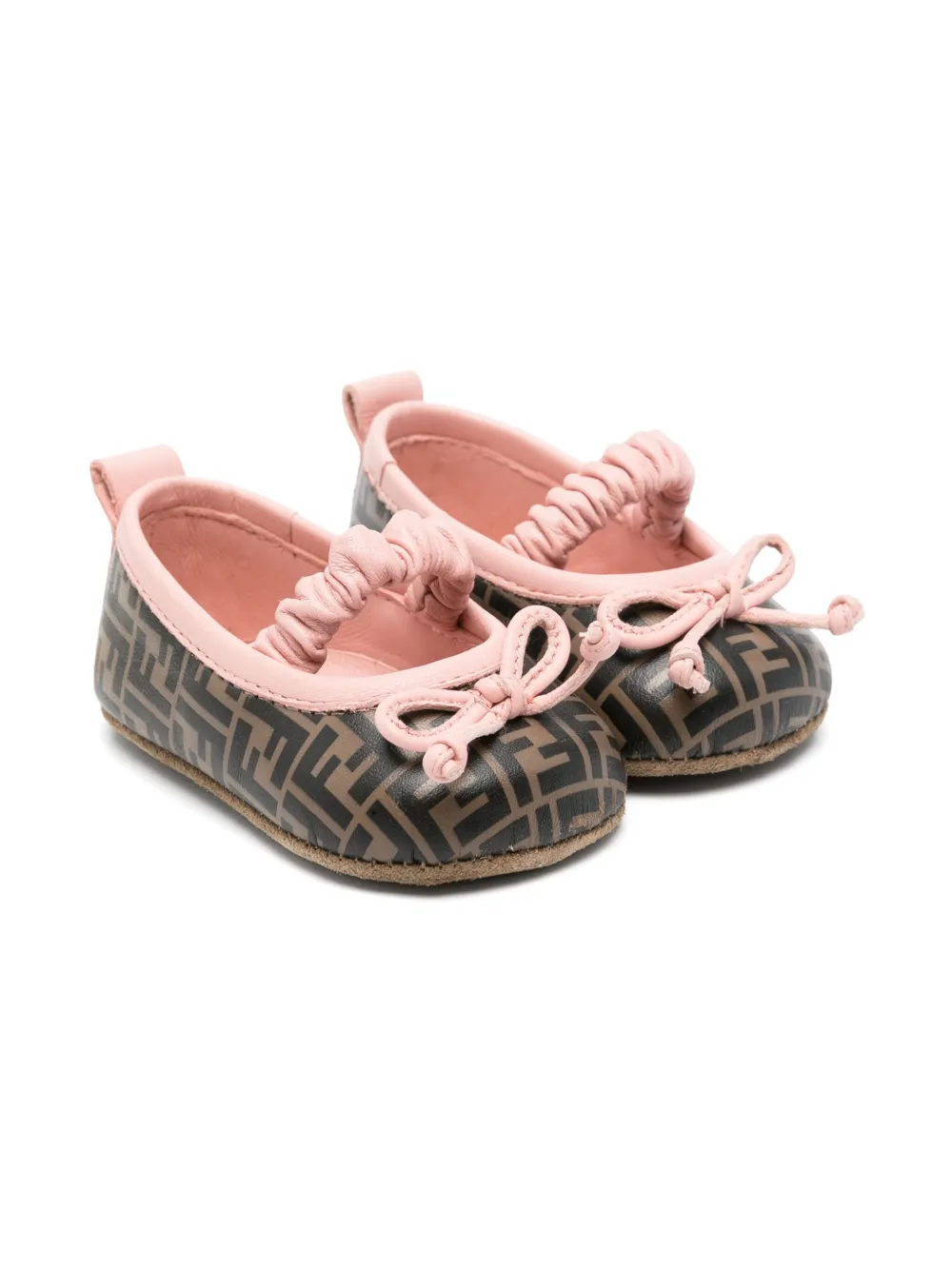 

Балетки с логотипом FF FENDI KIDS, коричневый