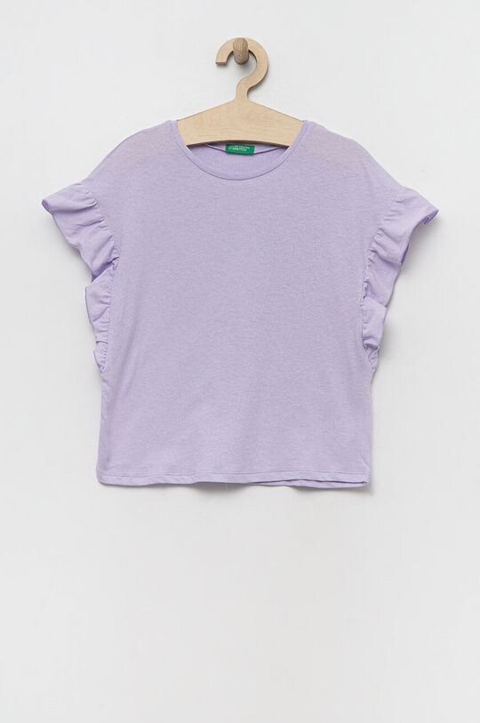 

Футболка с добавлением льна United Colors of Benetton, фиолетовый