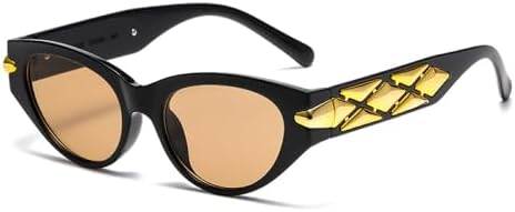 

Солнцезащитные очки неправильной формы 2027 года для женщин, черные, стильные, «кошачий глаз», модные солнцезащитные очки для женщин с защитой от ультрафиолета UV400 MTZJH, Black Brown