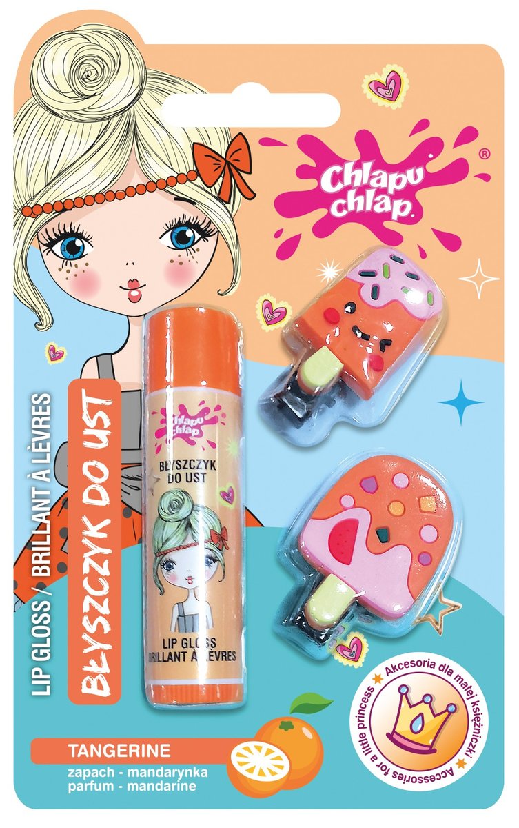 

Chlapu Chlap Lip Gloss Tangerine + Clips