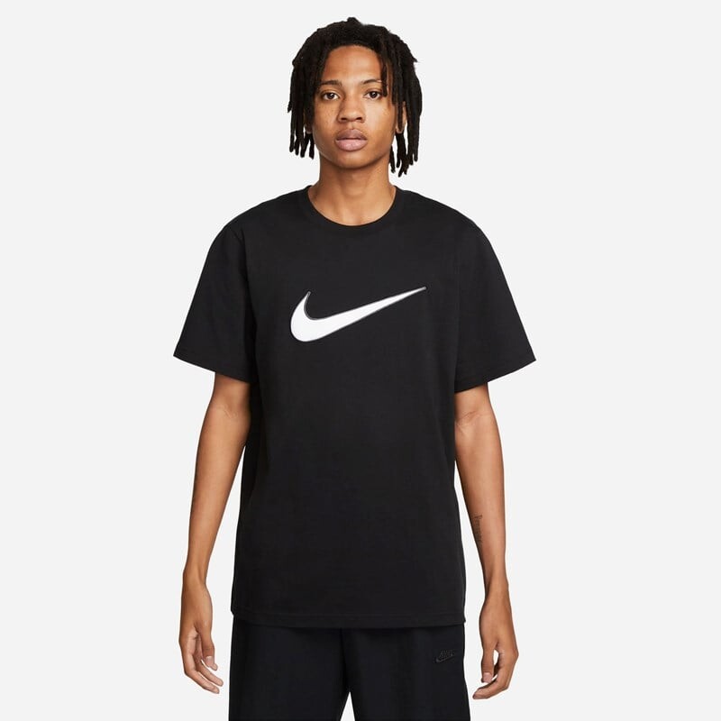 

Мужская футболка с большим логотипом-галочкой Nike, черный