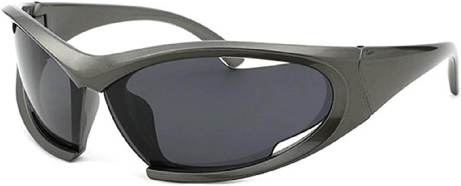 

Модные футуристические солнцезащитные очки овальной формы с обтекаемой формой для женщин и мужчин, стильные спортивные очки в стиле панк 2000-х, защита от ультрафиолета UV400 S68 helena, C4