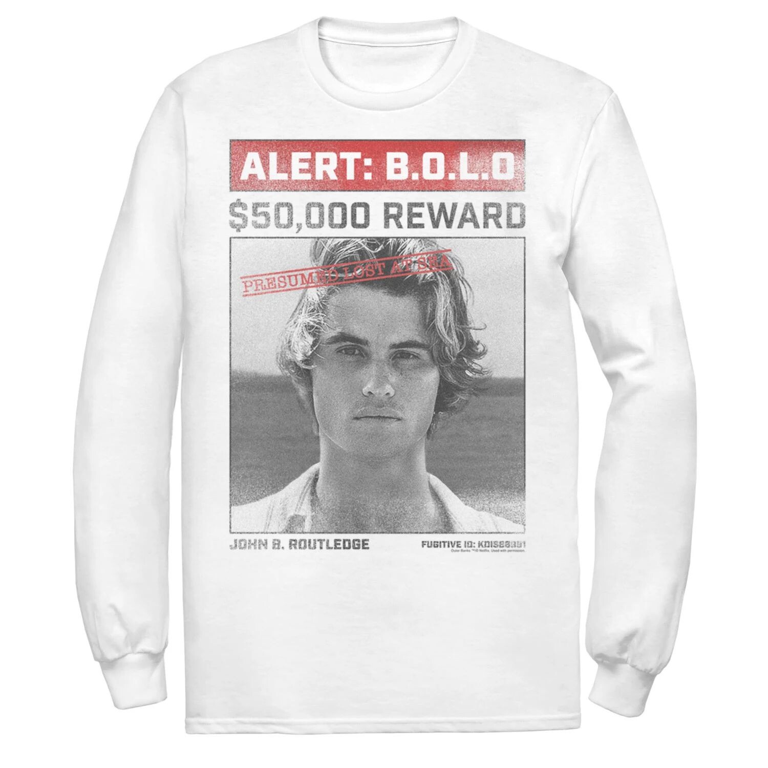 

Мужская футболка Outer Banks с плакатом John's Wanted Reward Licensed Character