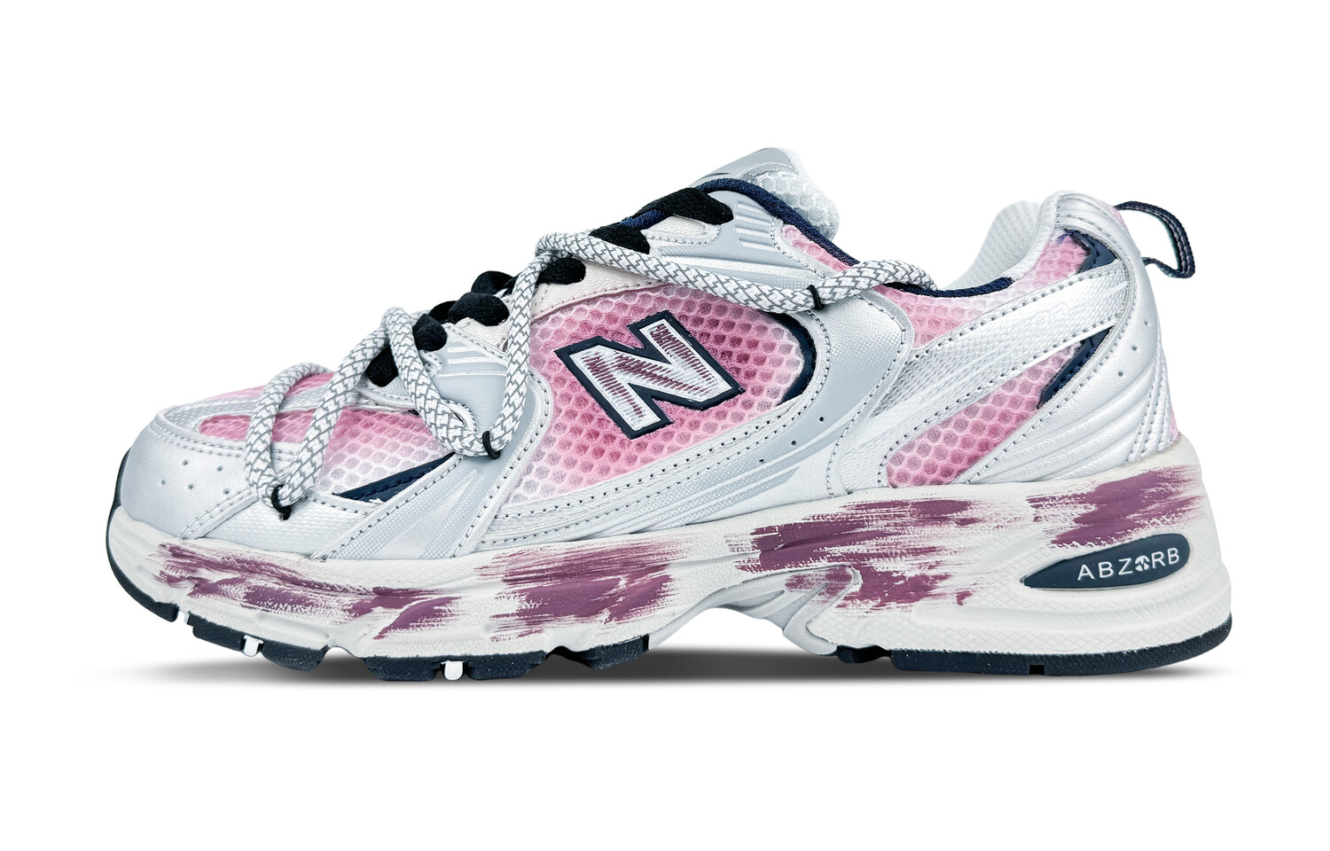 

Кроссовки NB 530 унисекс с низким верхом серебристо-розовые New Balance