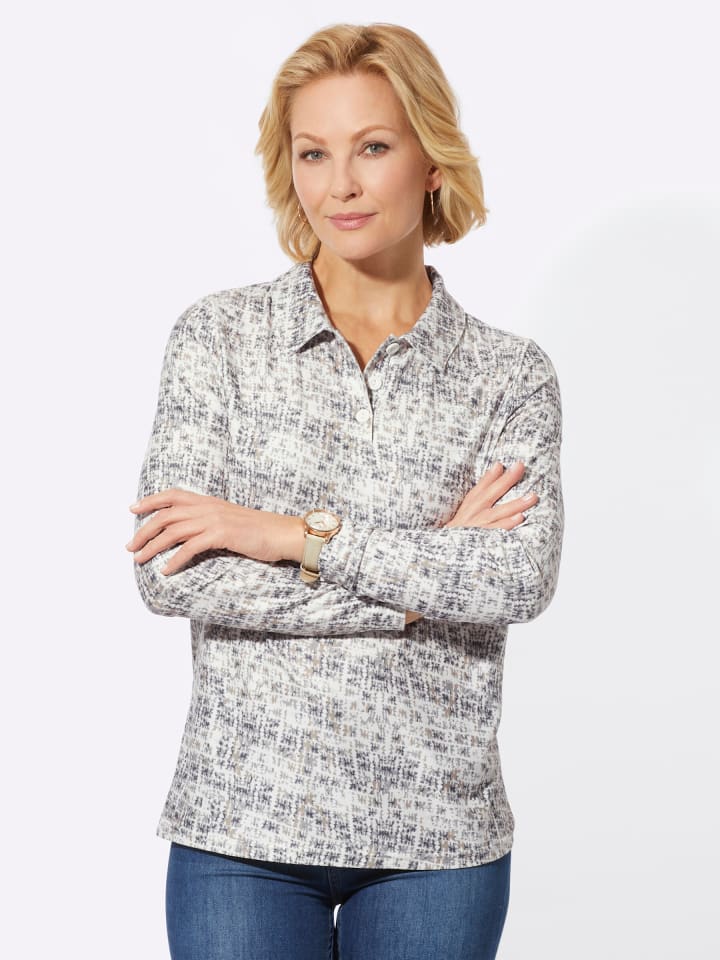 

Рубашка-поло с принтом экрю и серого камня WITT WEIDEN