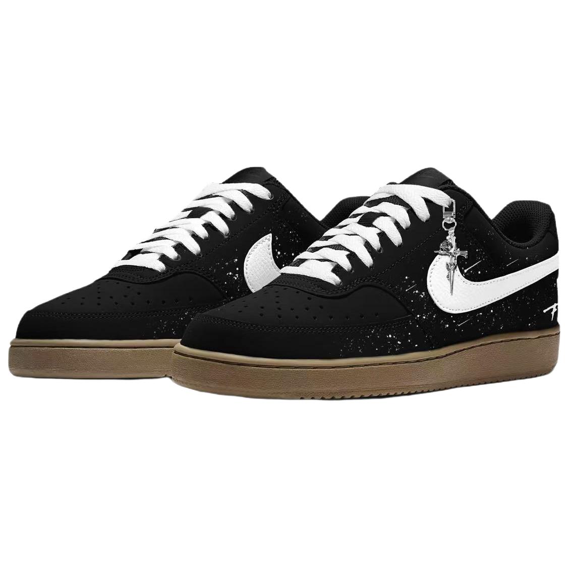 Nike Court Vision 1 Dark Night Star Gazing устойчивые к истиранию низкие кроссовки для скейтбординга мужские Black Brown — фото 4
