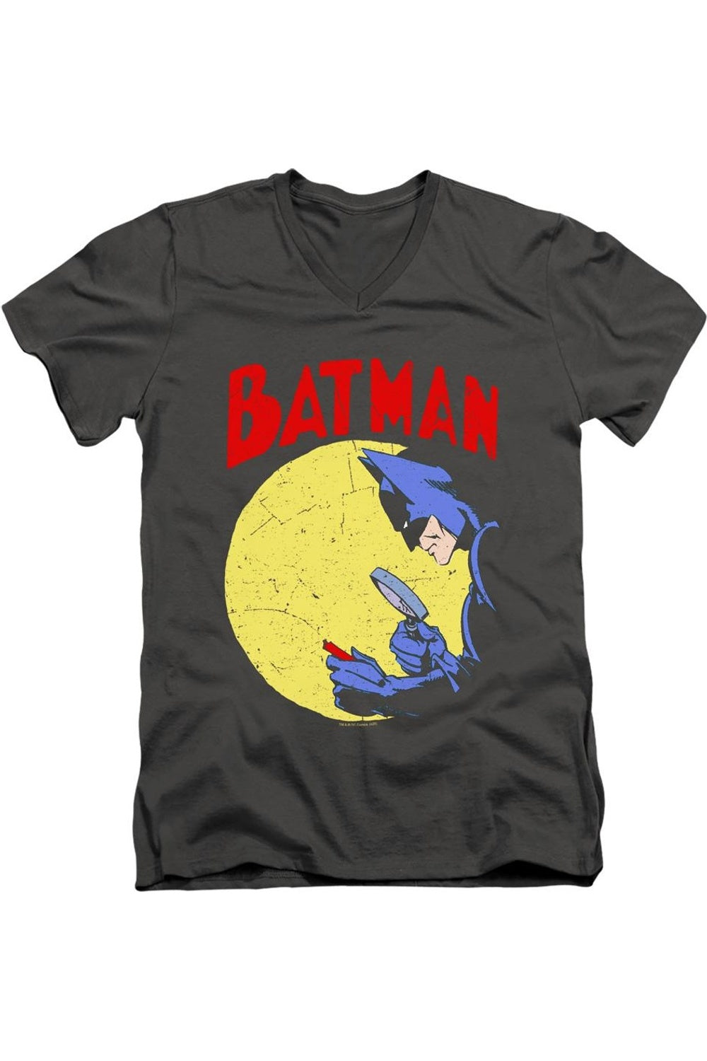 

Футболка Batman Detective 75 с коротким рукавом и V-образным вырезом для взрослых из хлопка премиум-класса Gildan, цвет charcoal
