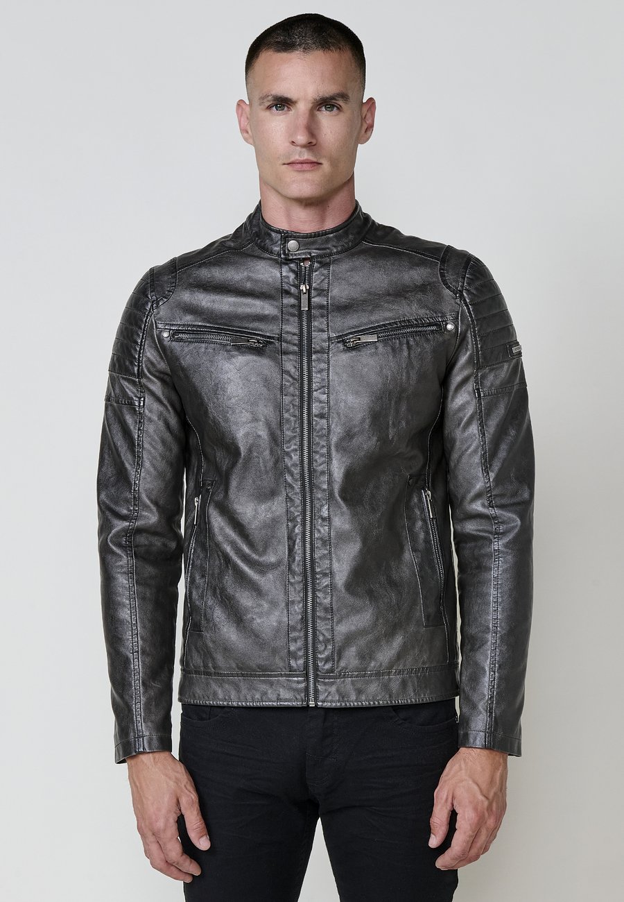 

Куртка Koroshi Faux leather jacket, Antracita Anthracite/Anthracite