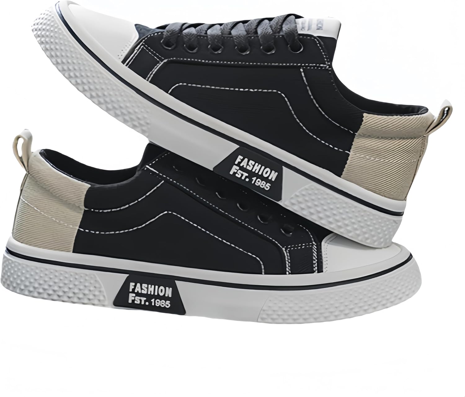 

Мужские низкие кеды для скейтборда с графическим принтом - удобные, противоскользящие, дышащие и прочные - повседневная обувь на все сезоны Hoalox, черный