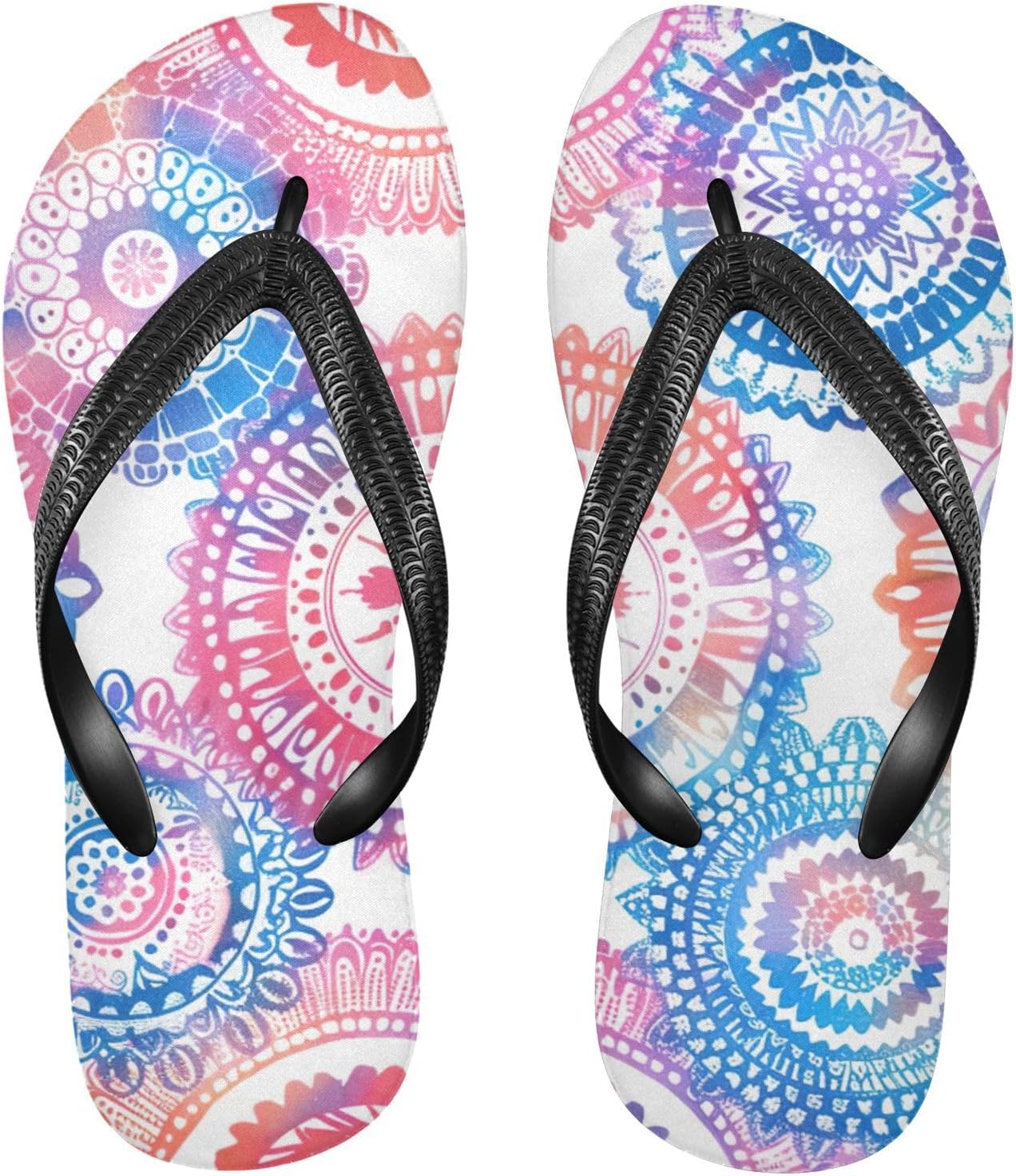 

Женские и мужские пляжные шлепанцы с розово-голубым узором, летние повседневные сандалии для душа Kfbe