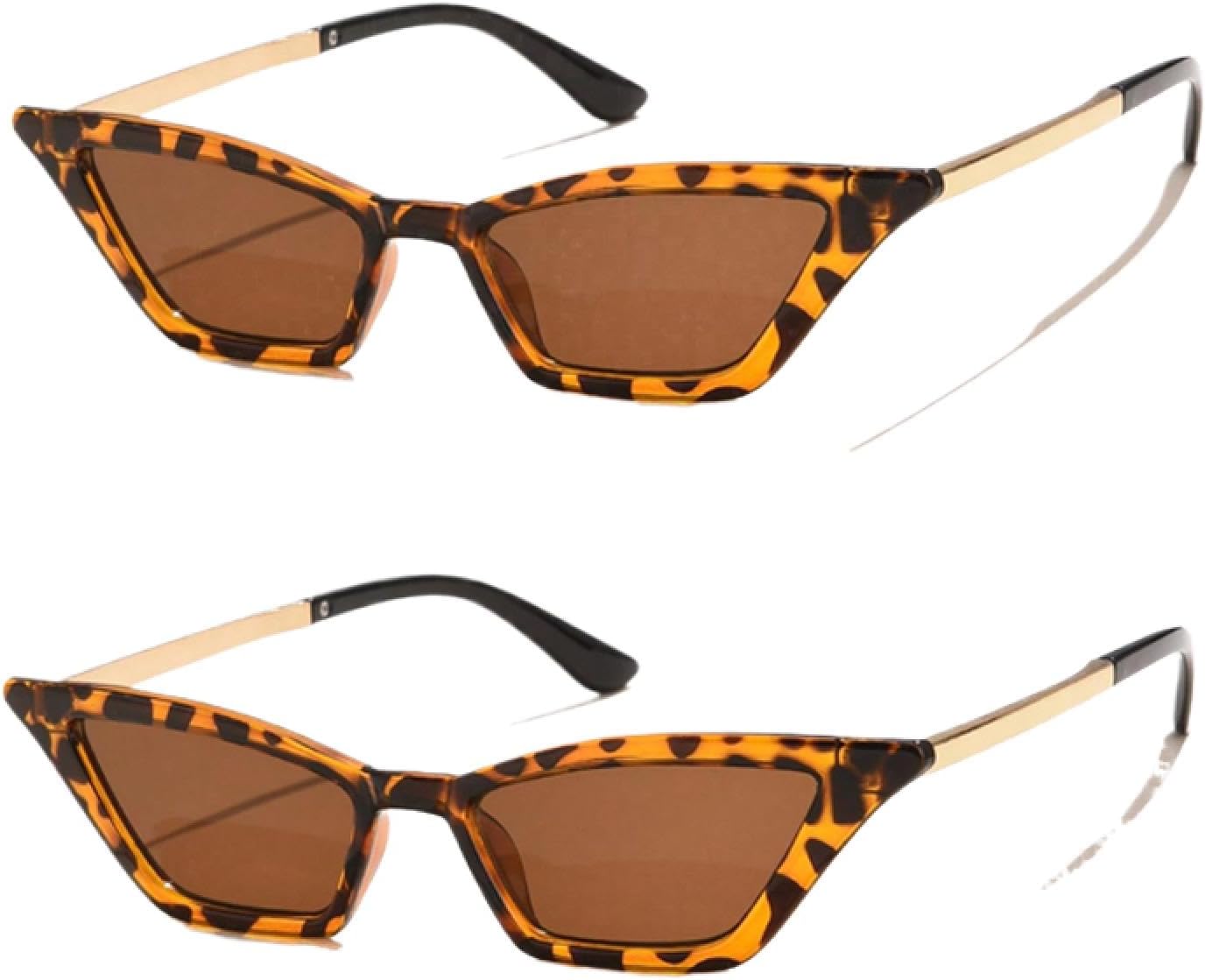 

Солнцезащитные очки с защитой от УФ-излучения UV400 | «Кошачий глаз», металлизированная оправа, черный леопардовый принт | Для женщин и мужчин, для занятий спортом на открытом воздухе и вождения DSVIGF, 2pcs Z04