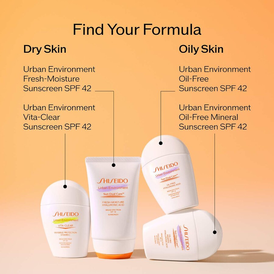 Солнцезащитный крем для лица Urban Environment Vita-Clear SPF 42 с витамином С Shiseido, 1 oz /30 mL — фото 4