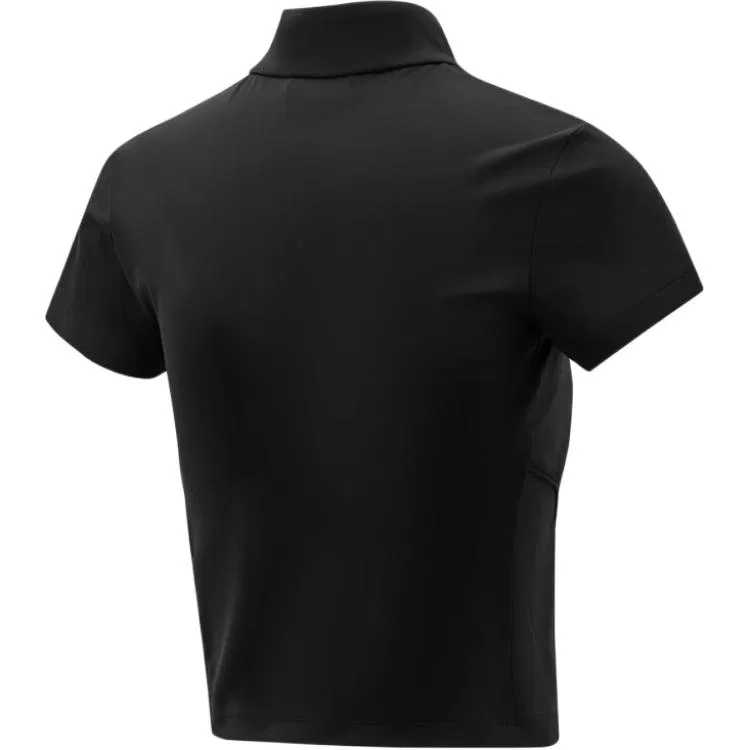 Футболка FOS для женщин, черная, со стойкой, умеренная Adidas, Black — фото 3
