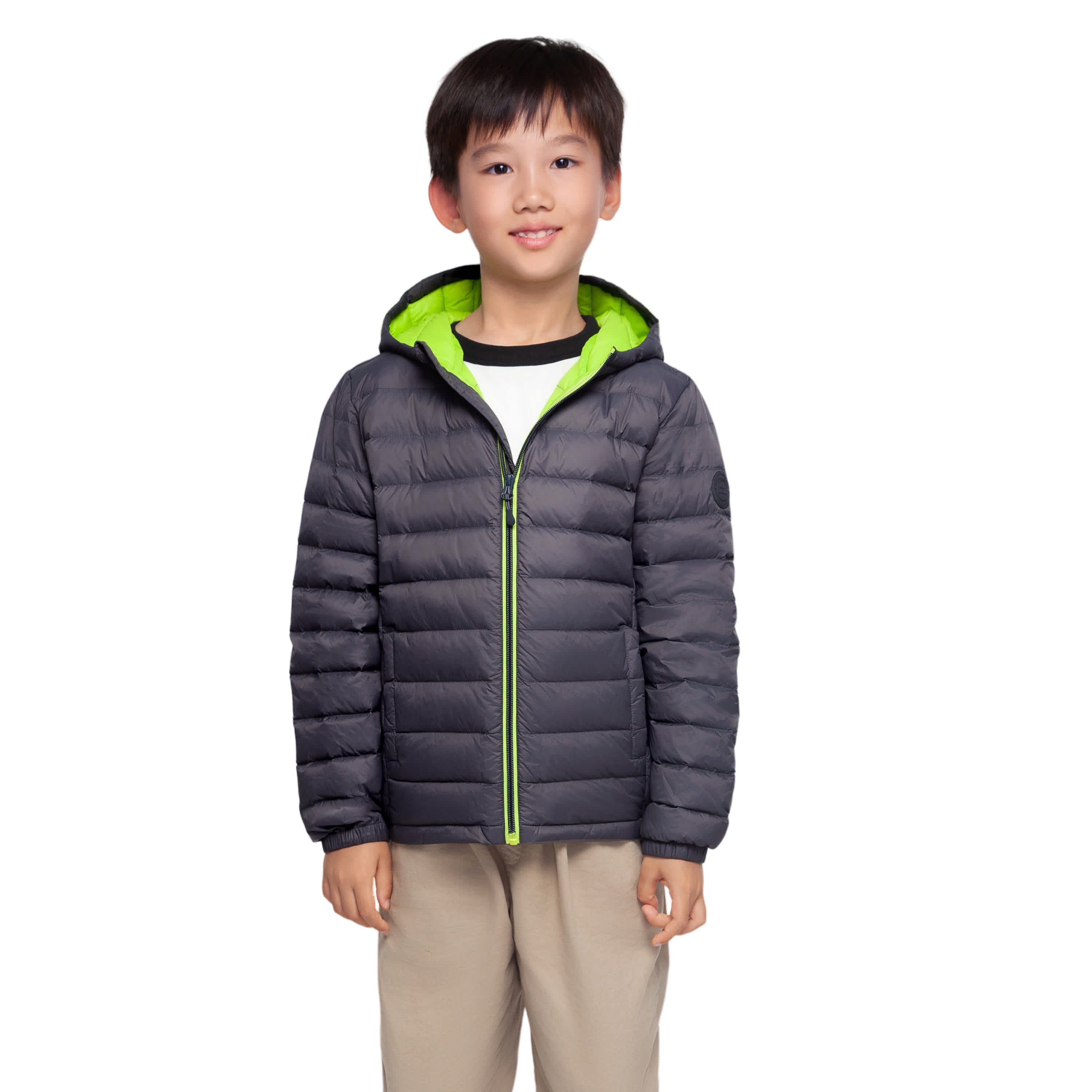 

Детская ультралегкая пуховая куртка Rokka&Rolla для мальчиков, которую можно сложить и убрать, charcoal