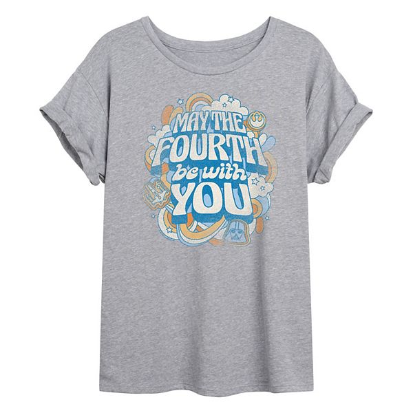 

Футболка Juniors' May The Fourth Be With You в винтажном стиле Star Wars, Heather Gray