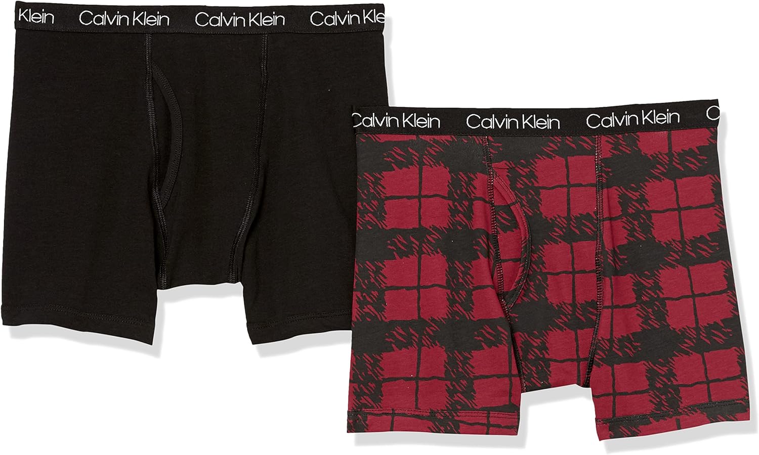 

Комплект из двух пар трусов-боксеров Calvin Klein для мальчиков | Премиальный хлопок, комфорт, Rhubpld/Black