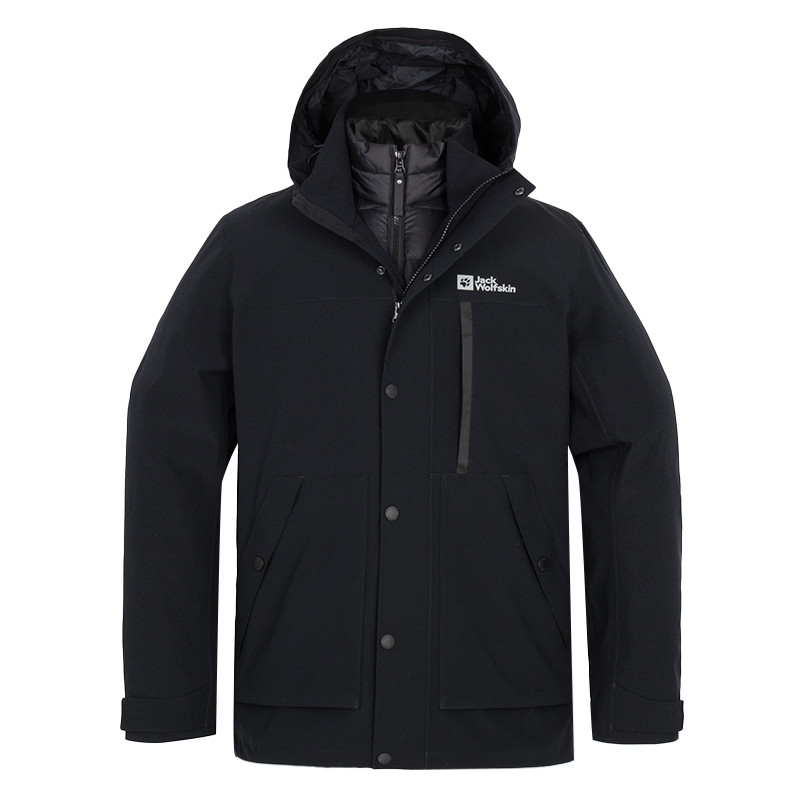 

JACK WOLFSKIN Ветровка мужская непромокаемая утепленная, Black/6000