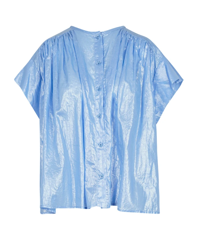 

Хлопковая блузка с круглым вырезом 8Pm, синий