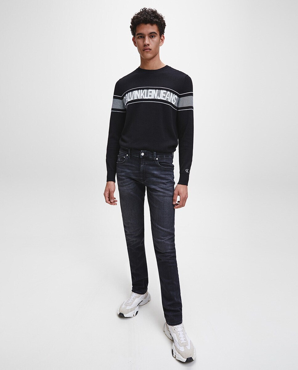 

Узкие черные мужские джинсы Calvin Klein Jeans, черный