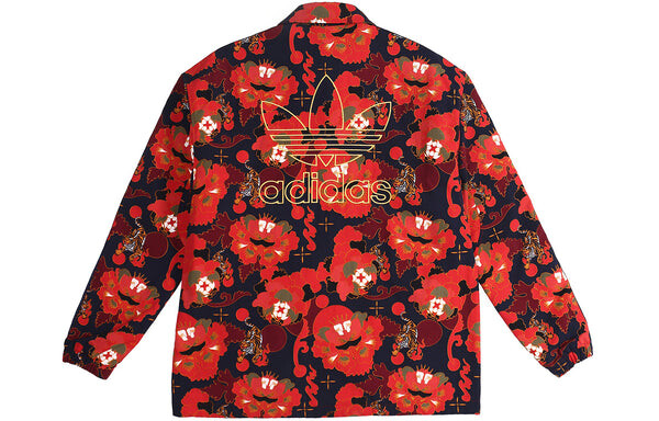 Куртка adidas LNY COACH Jacket COLLEGIATE NAVY / SCARLET / MULTICOLOR / GOLD METALLIC, красный — фото 2