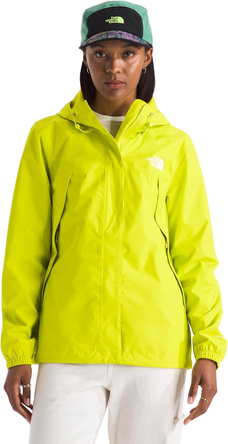 

THE NORTH FACE Женская водонепроницаемая куртка Antora Дышащий дождевик с капюшоном и альпийскими карманами на молнии, Sulphur Spring Green