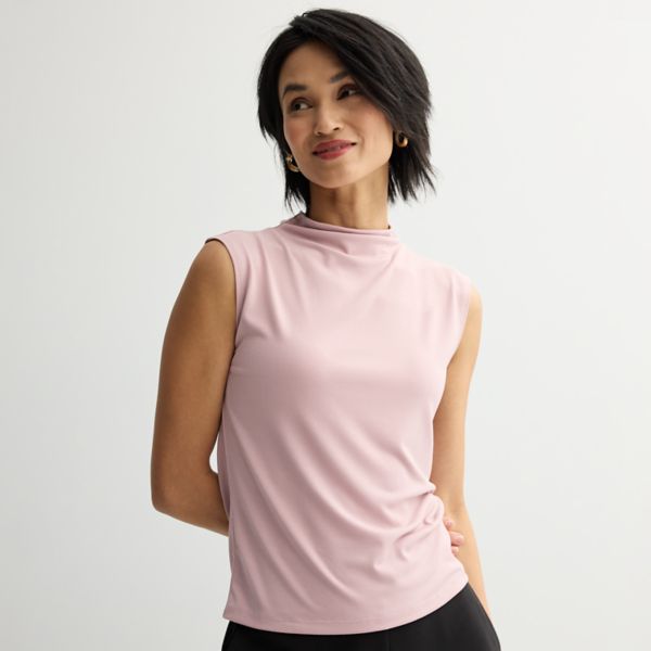 

Женский драпированный топ с высоким воротником Nine West, цвет washed grape